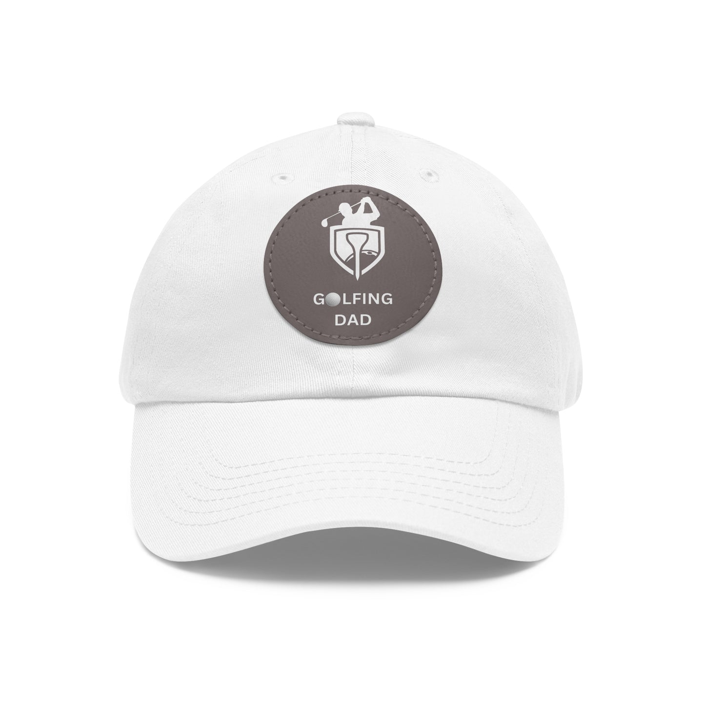 Dad Golf Hat with Leather Patch. Great for outdoors to protect from sun