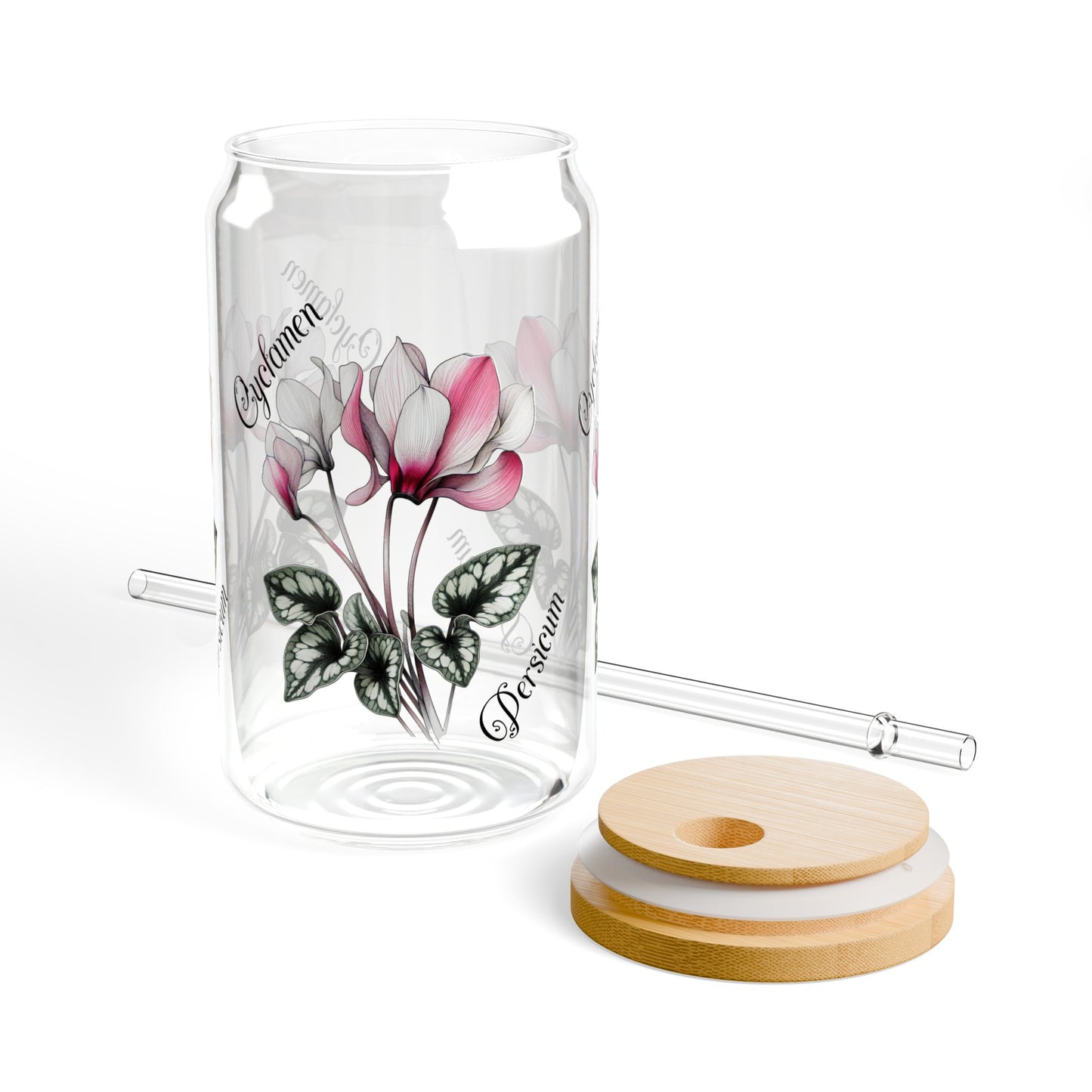 Cyclamen Persicum Sipper Glass, 16oz. makes a great gift for mom, family, friends and plant enthusiast