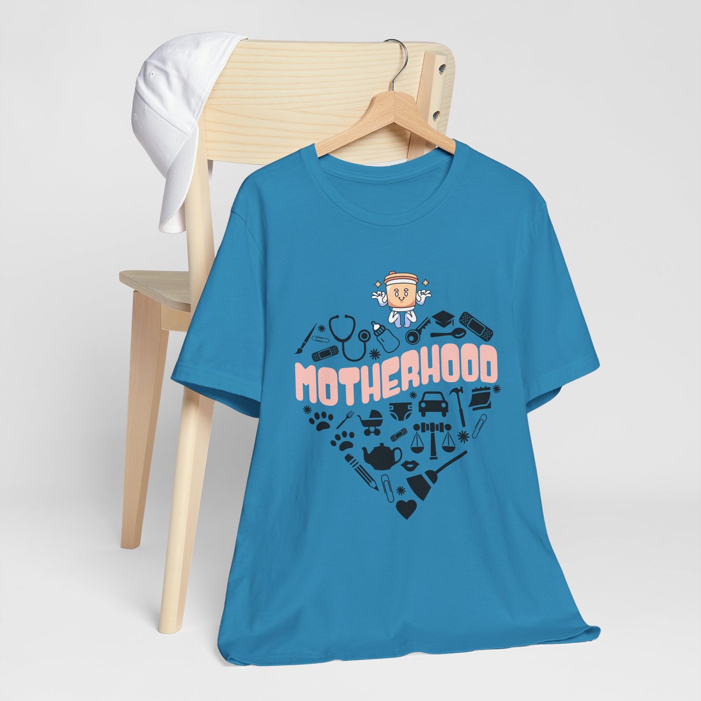 Motherhood Jersey Short Sleeve Tee. Great gift for Mothers, Grandmothers, Daughters and family and friends