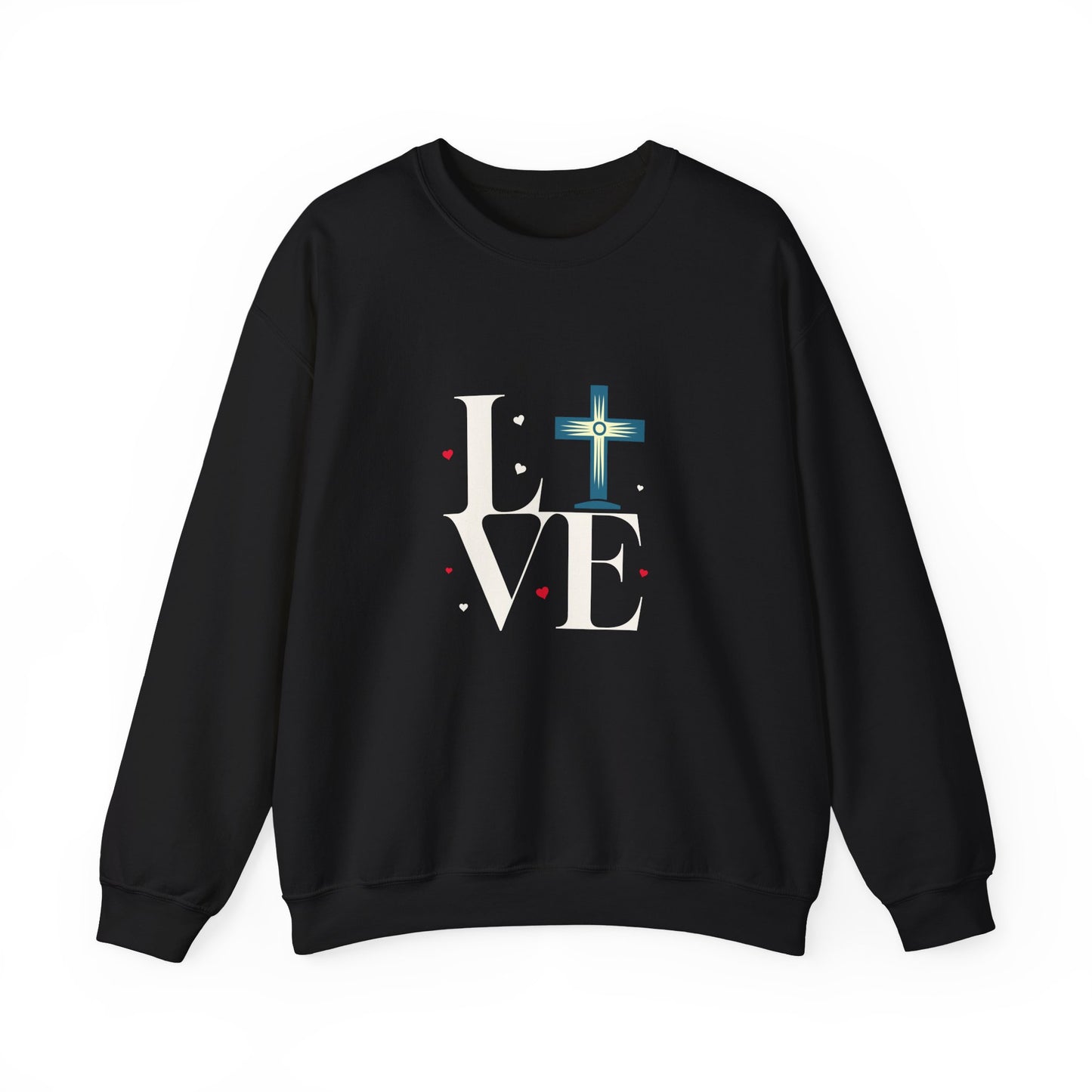 Love Unisex Heavy Blend™ Crewneck Sweatshirt.  An Inspirational gift for mom, dad, friends, church members, office workers