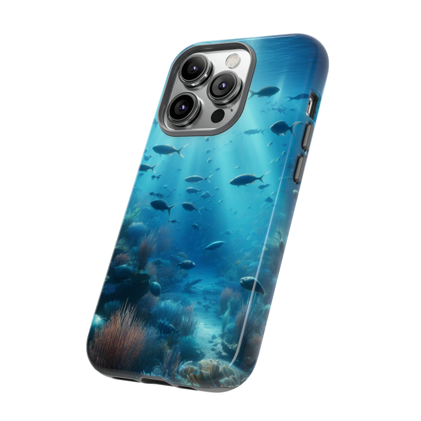 Fish swimming in an ocean Tough phone Cases. Ideal for marine lovers, mom, day, grandparents, birthdays