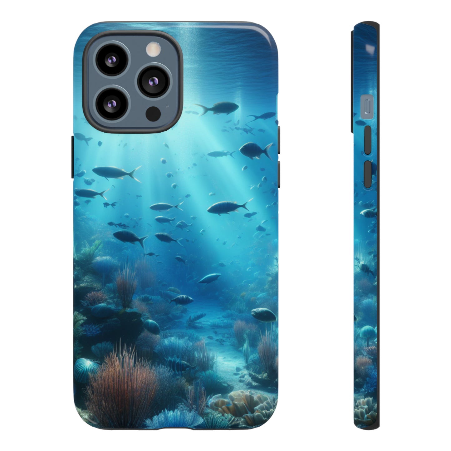 Fish swimming in an ocean Tough phone Cases. Ideal for marine lovers, mom, day, grandparents, birthdays