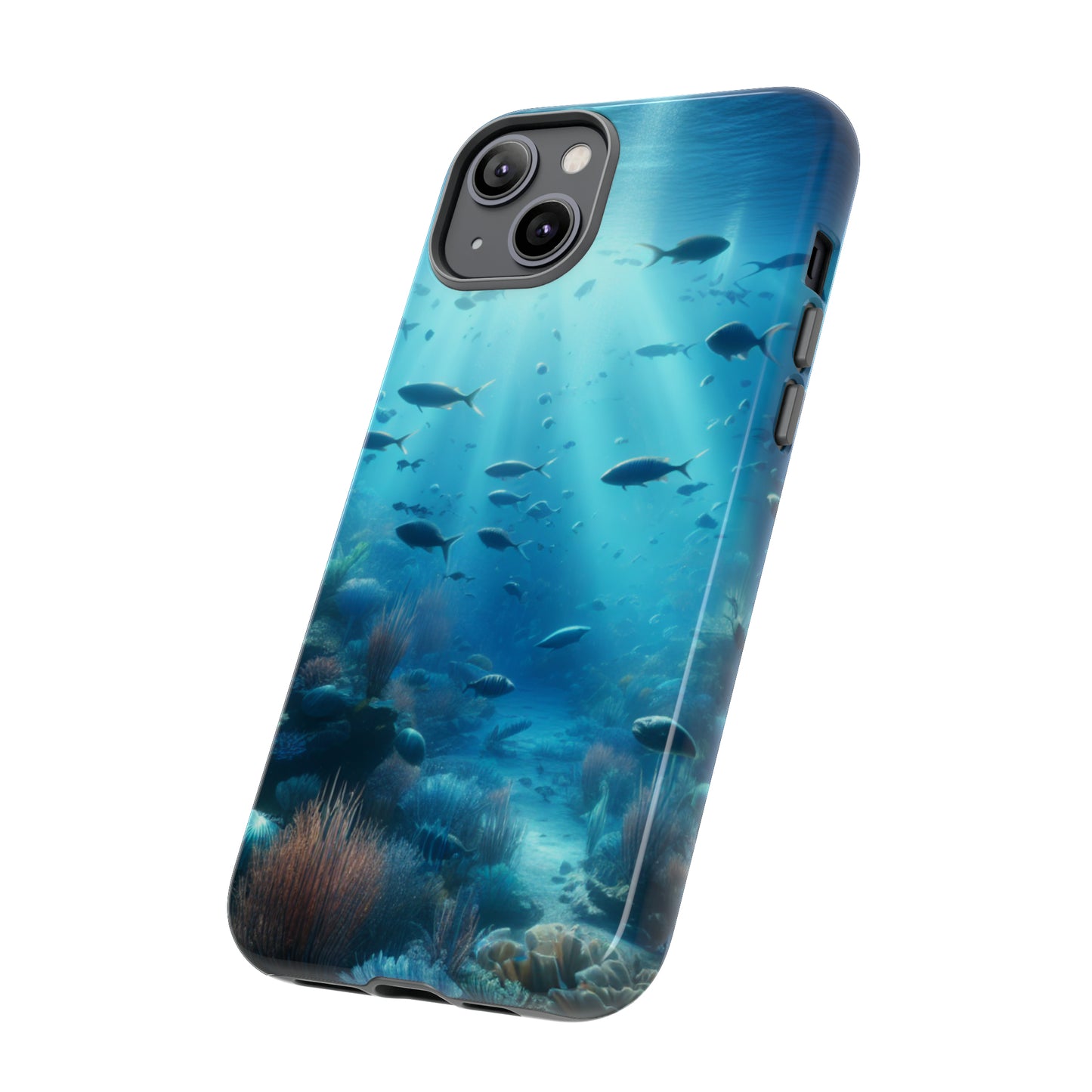 Fish swimming in an ocean Tough phone Cases. Ideal for marine lovers, mom, day, grandparents, birthdays