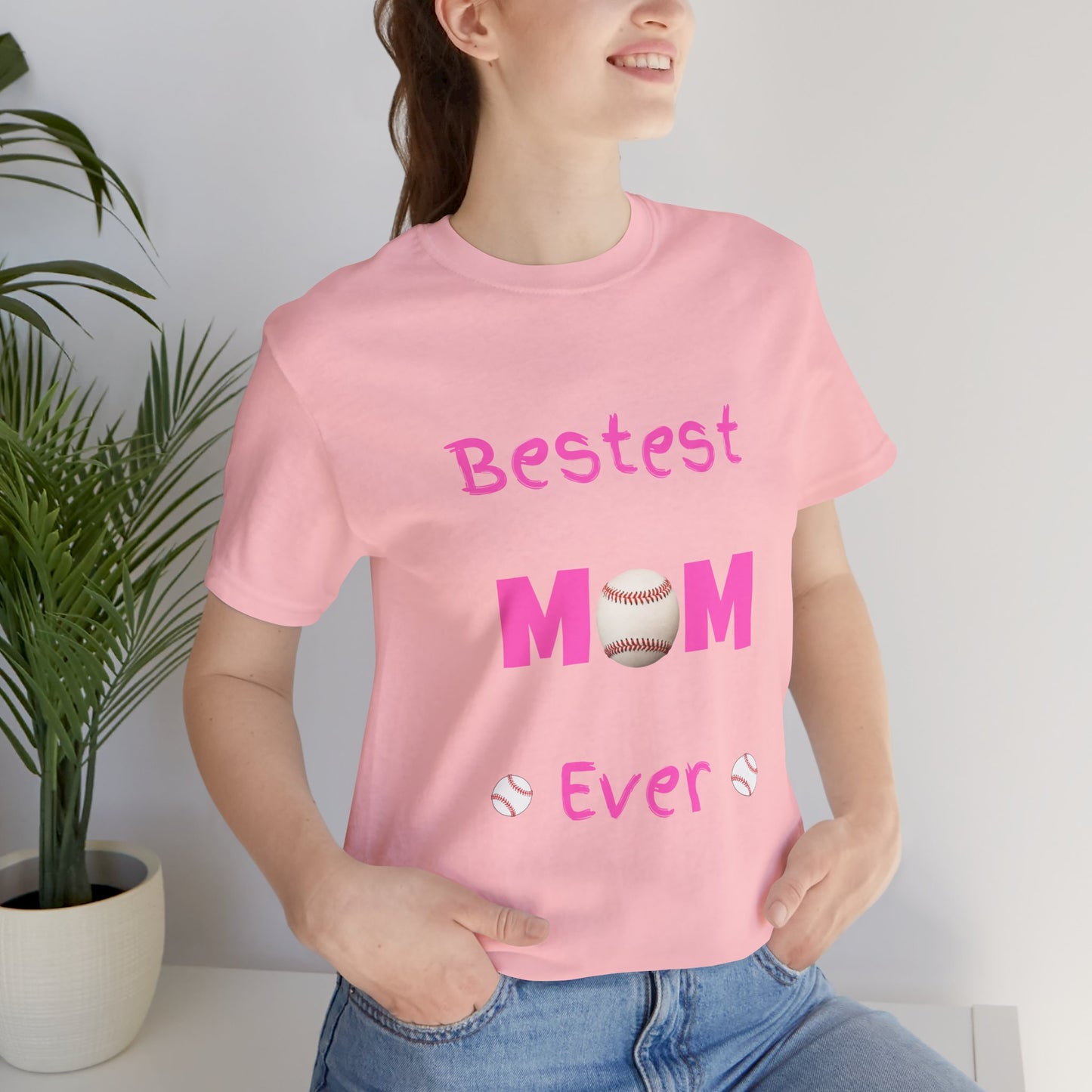 Bestest Mom Baseball Jersey Short Sleeve Tee. A great gift for mothers, grandmothers, daughters