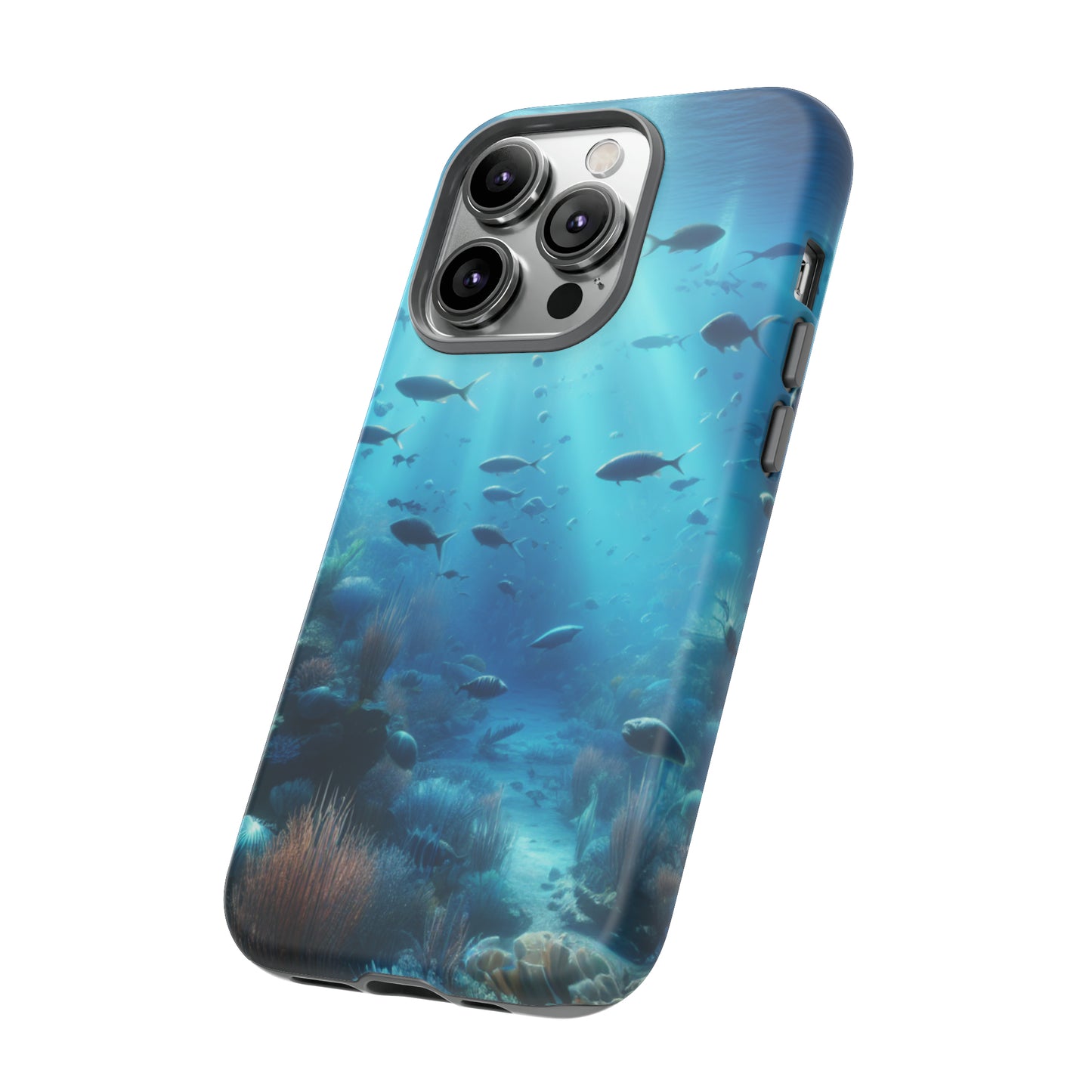 Fish swimming in an ocean Tough phone Cases. Ideal for marine lovers, mom, day, grandparents, birthdays