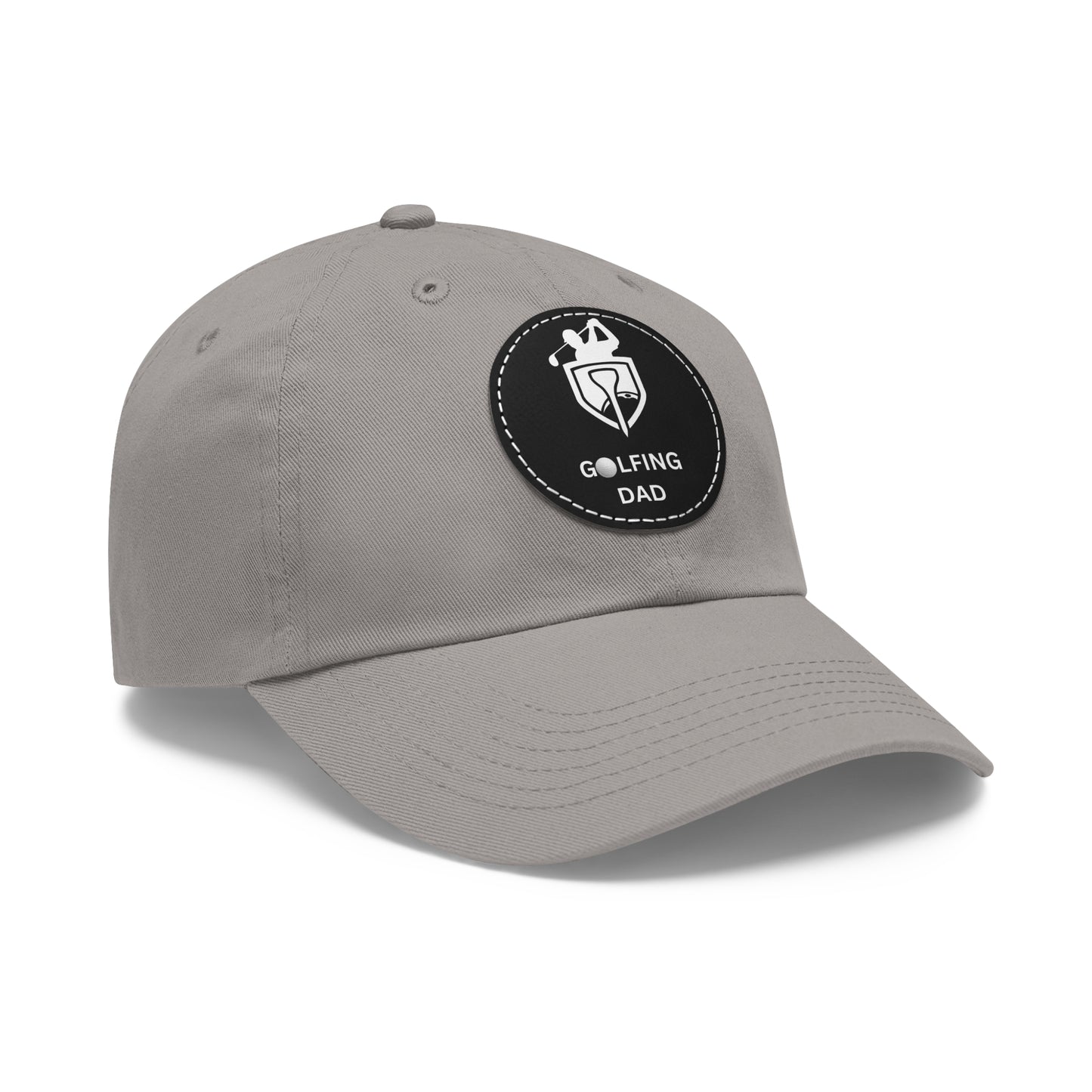 Dad Golf Hat with Leather Patch. Great for outdoors to protect from sun