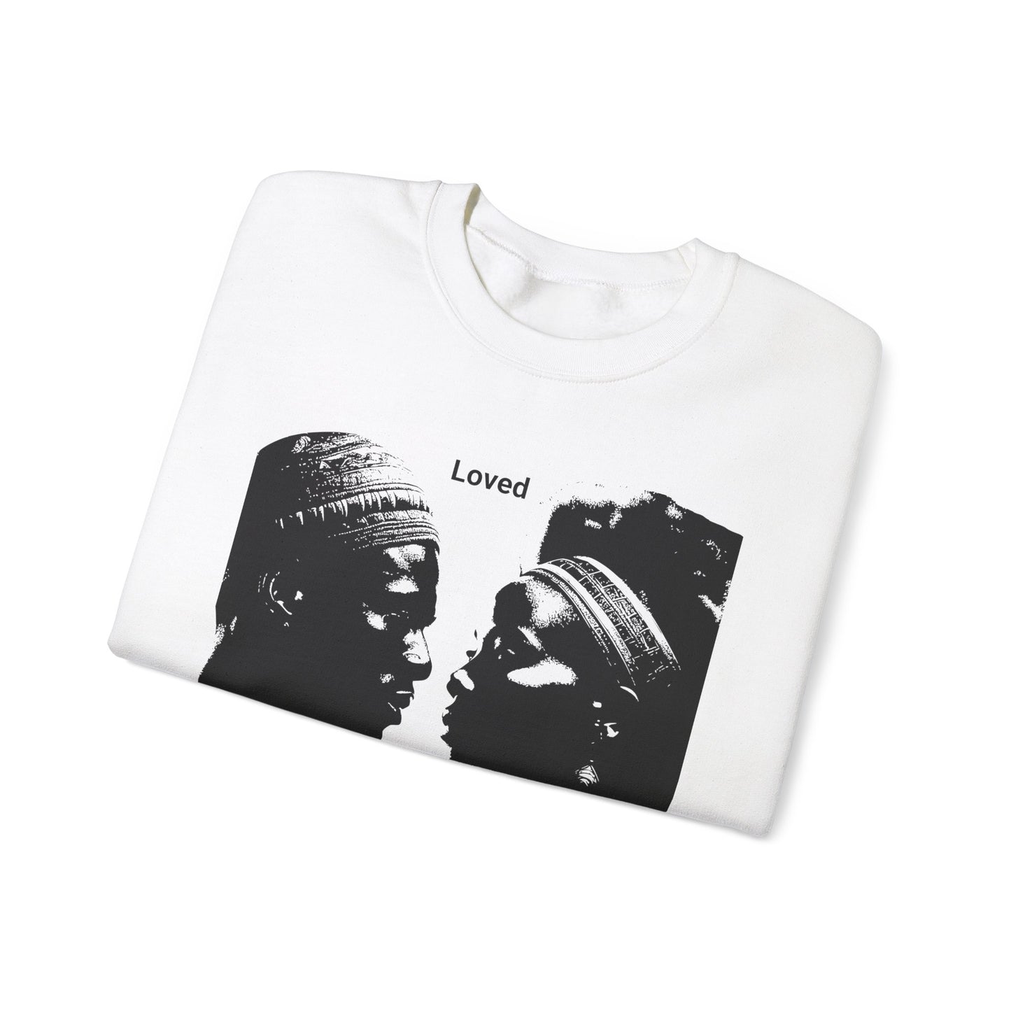 Loved Connected African Couple Unisex Heavy Blend™ Crewneck Sweatshirt. A motivational sweatshirt men, women, cultural