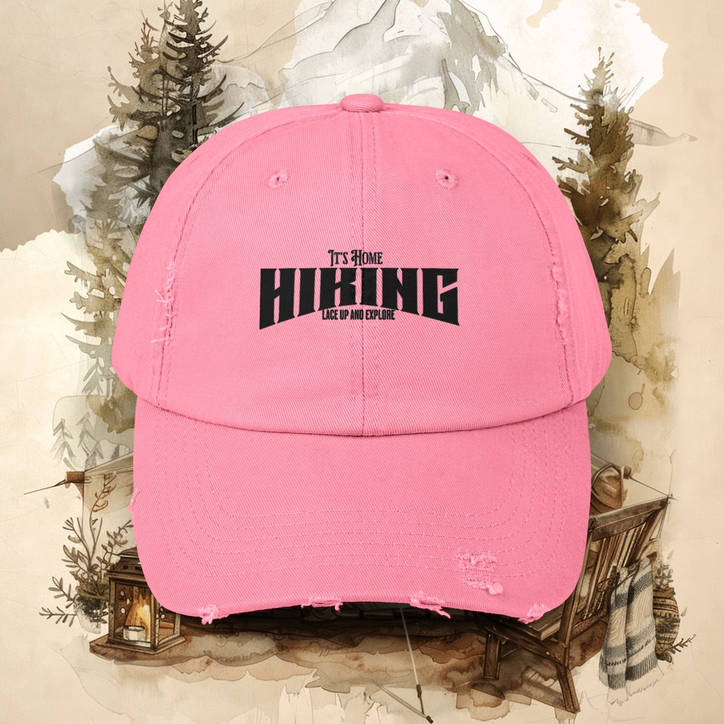 Hiking Unisex Distressed Cap. Great for Hiking or taking nature walks.