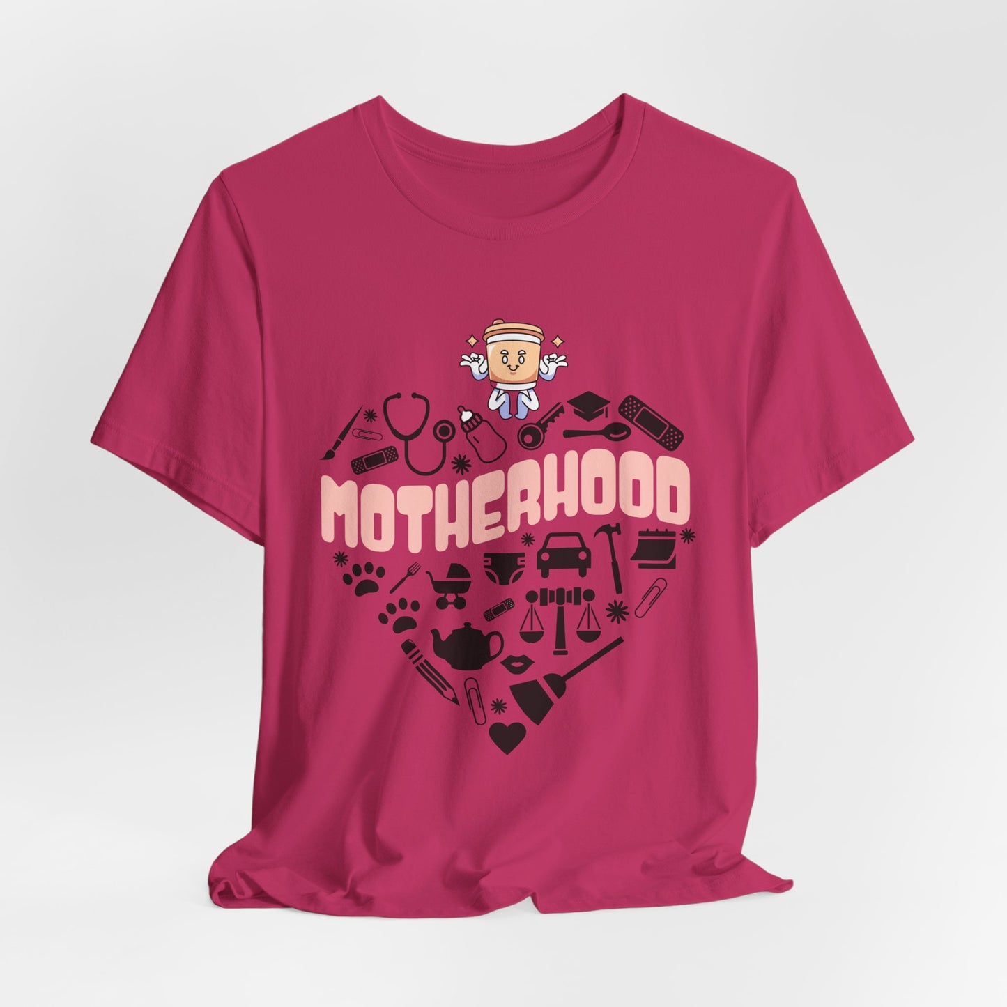 Motherhood Jersey Short Sleeve Tee. Great gift for Mothers, Grandmothers, Daughters and family and friends