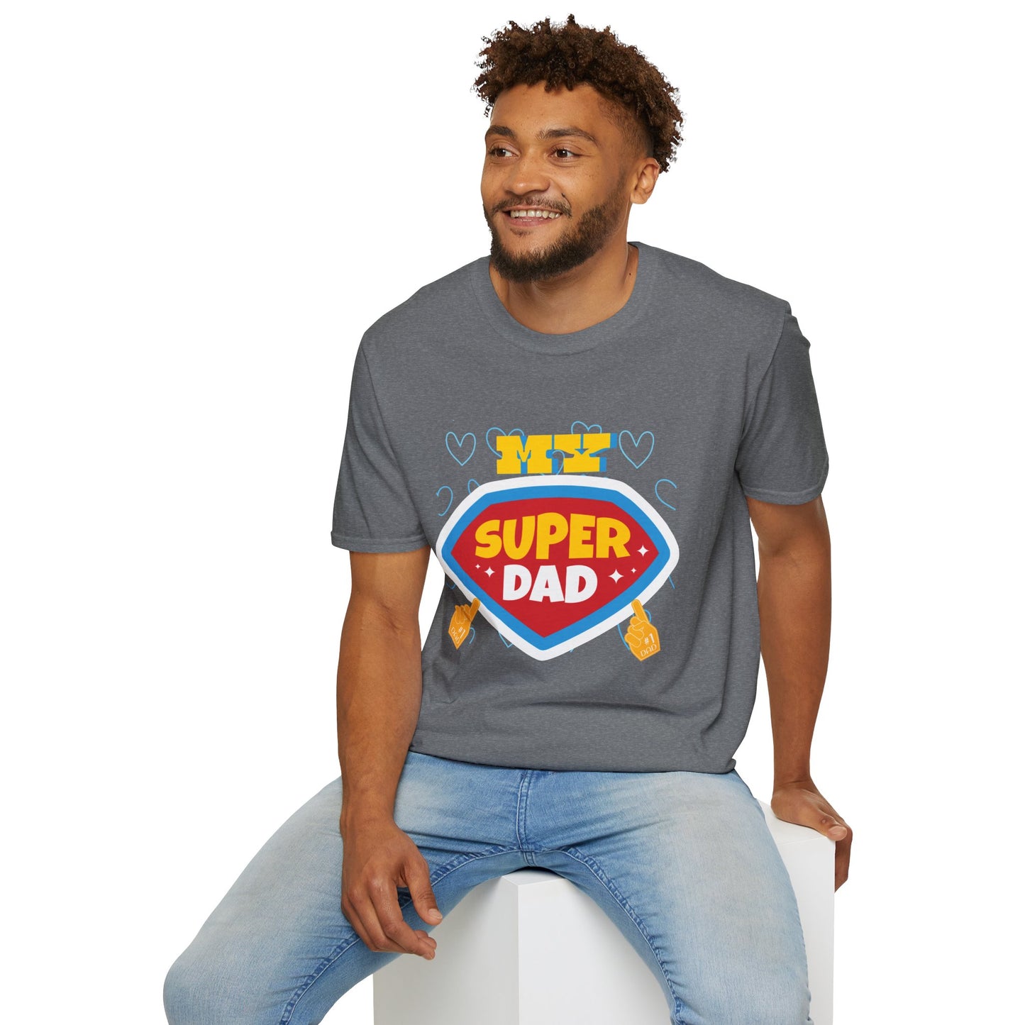 Super Dad Unisex Softstyle T-Shirt for dad, granddad, brothers, all fathers