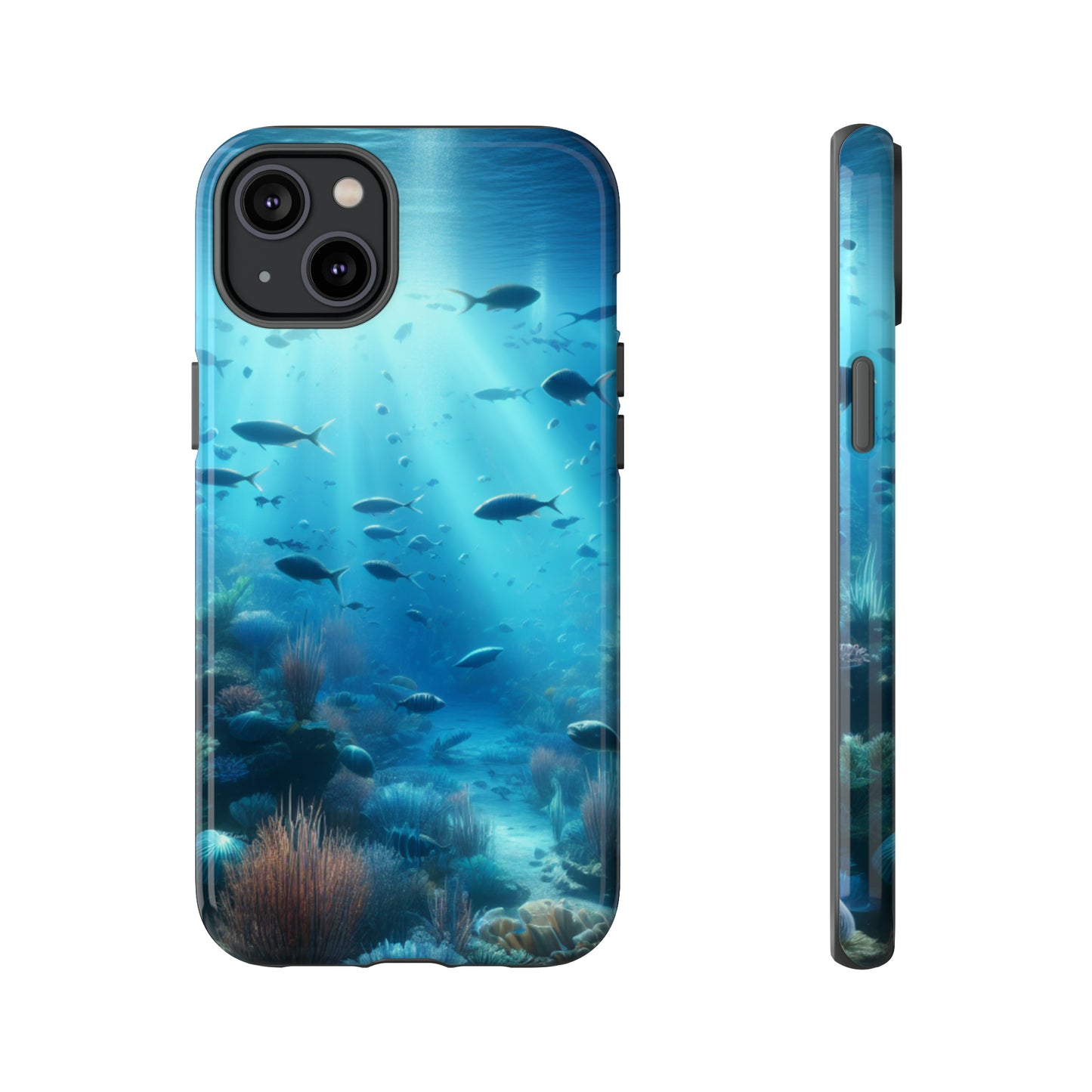 Fish swimming in an ocean Tough phone Cases. Ideal for marine lovers, mom, day, grandparents, birthdays