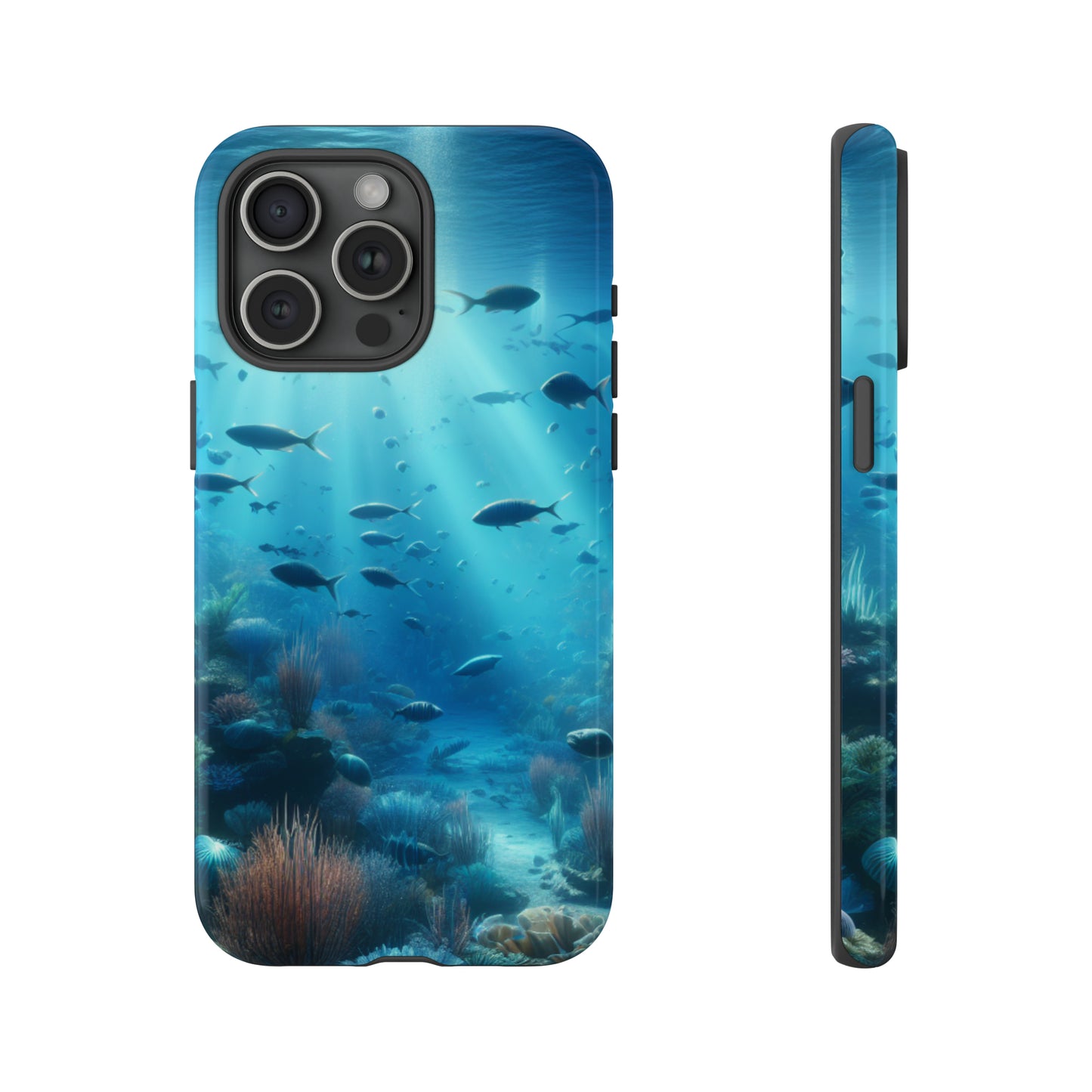 Fish swimming in an ocean Tough phone Cases. Ideal for marine lovers, mom, day, grandparents, birthdays