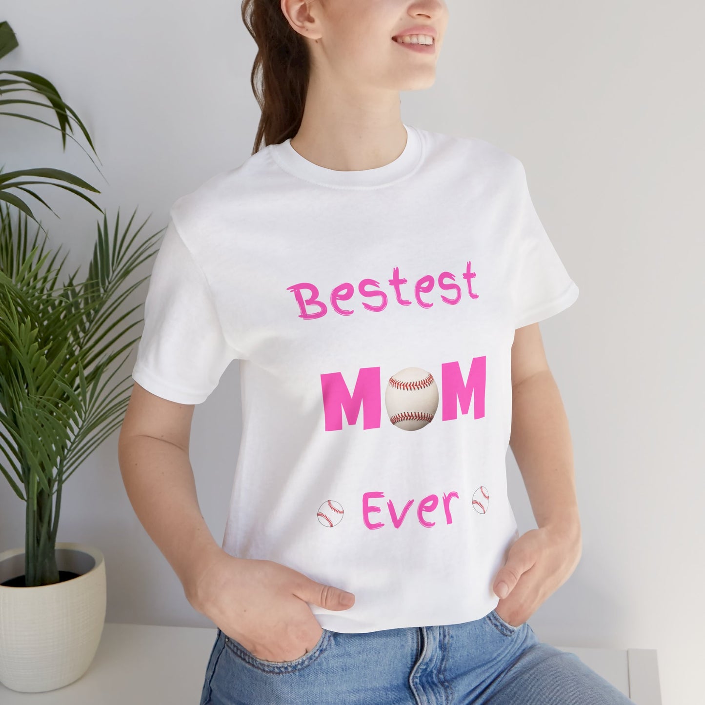 Bestest Mom Baseball Jersey Short Sleeve Tee. A great gift for mothers, grandmothers, daughters