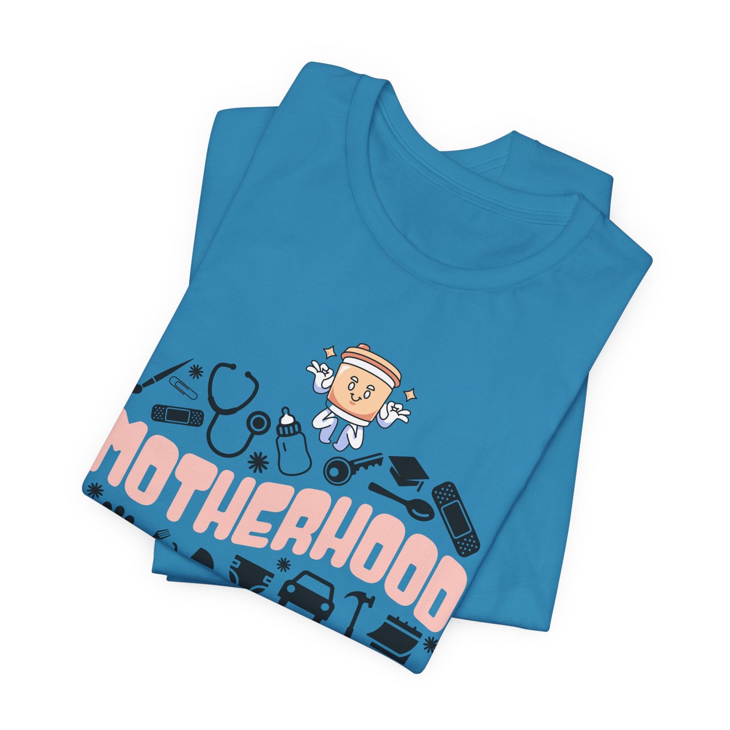 Motherhood Jersey Short Sleeve Tee. Great gift for Mothers, Grandmothers, Daughters and family and friends