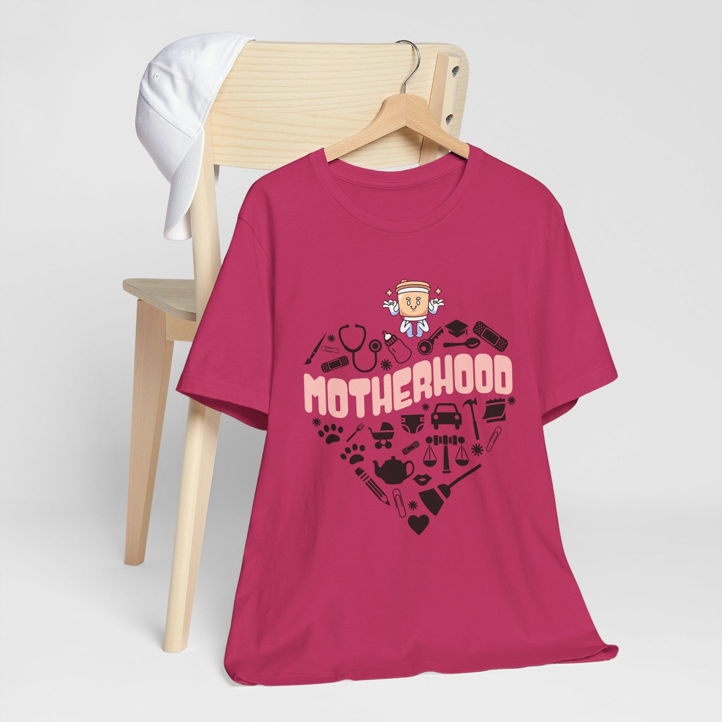 Motherhood Jersey Short Sleeve Tee. Great gift for Mothers, Grandmothers, Daughters and family and friends