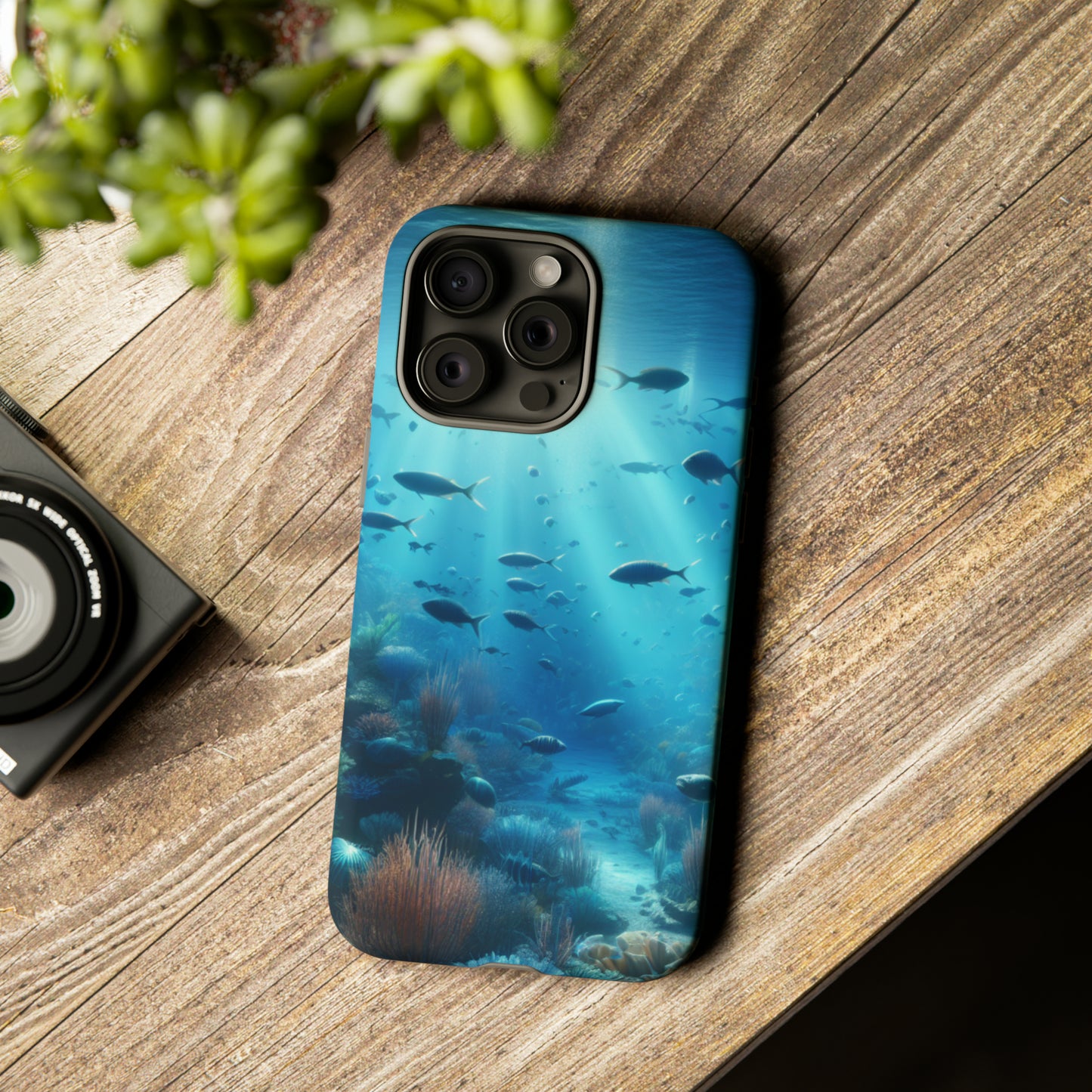 Fish swimming in an ocean Tough phone Cases. Ideal for marine lovers, mom, day, grandparents, birthdays