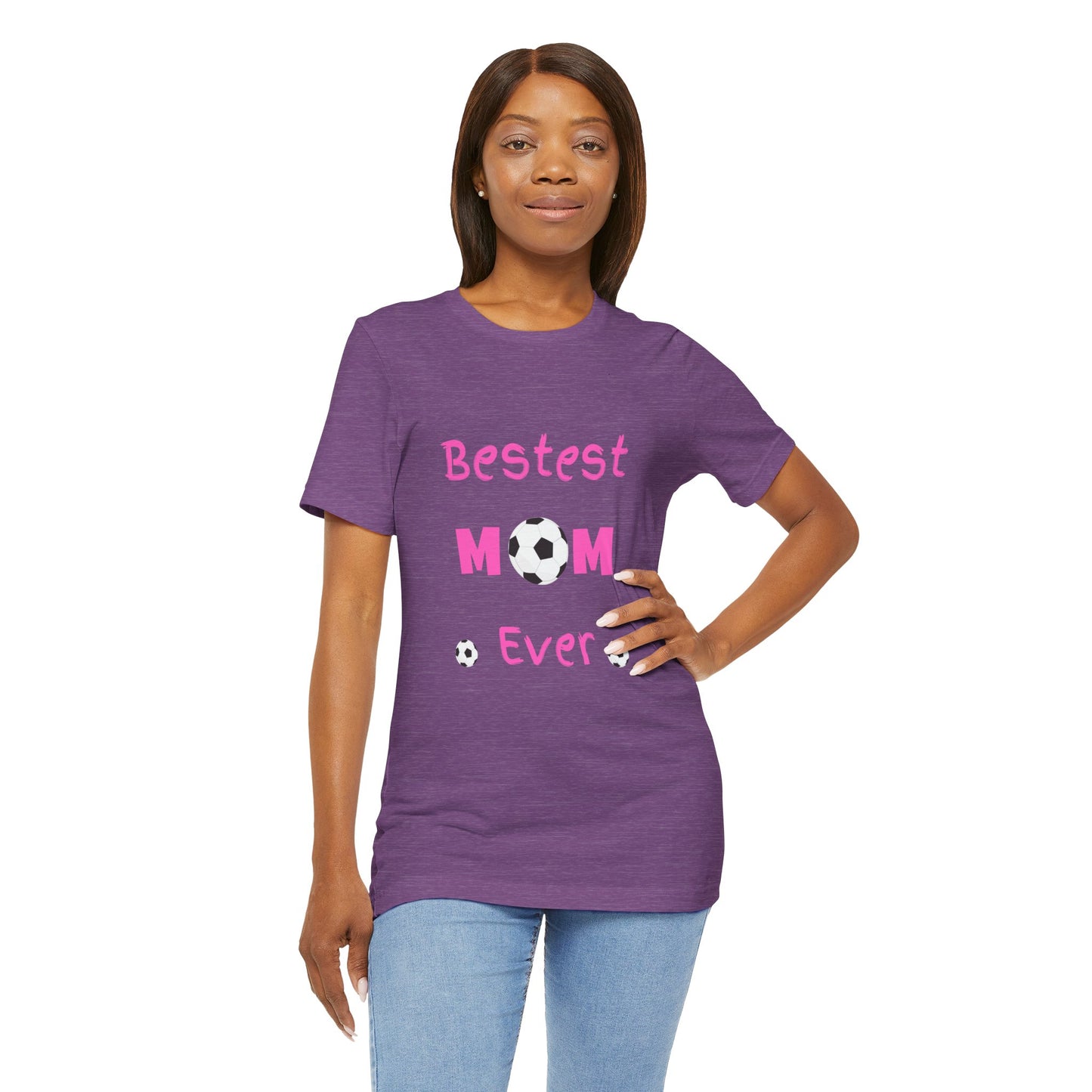 Bestest Soccer Mom Jersey Short Sleeve Tee. Gift for moms, daughters, sisters and grandmothers