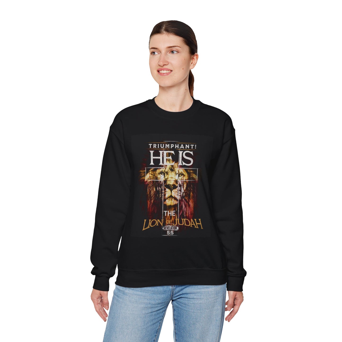 He Is Inspirational Unisex Heavy Blend™ Crewneck Sweatshirt. A great gift for family, friends, church congregation